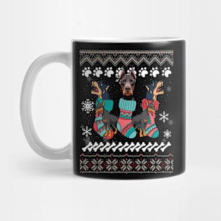 Funny Doberman Dog Paws Christmas Socking Gifts Presents Mug